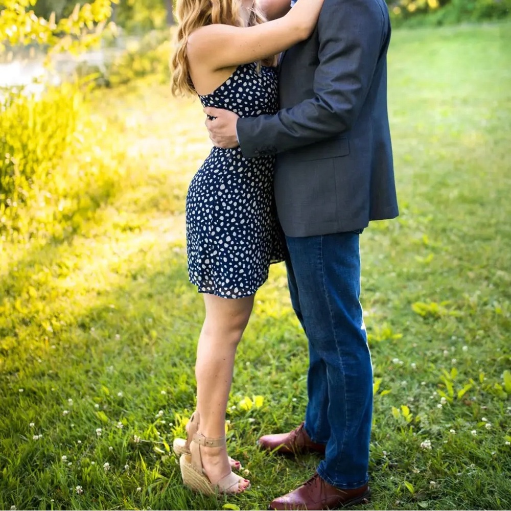 Nordstrom’s All in Favor Navy Dress with Polka Dots